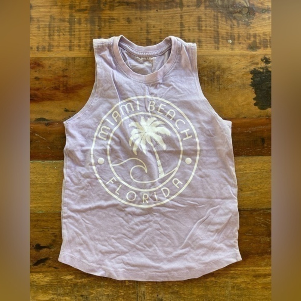 Miami Beach Florida Tank Top Light Purple Size Small